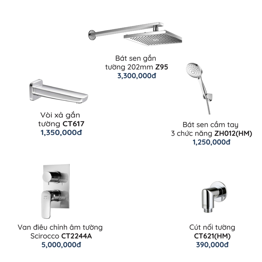 CT2244A/Z95 Bộ Sen Âm 3 Đường Nước